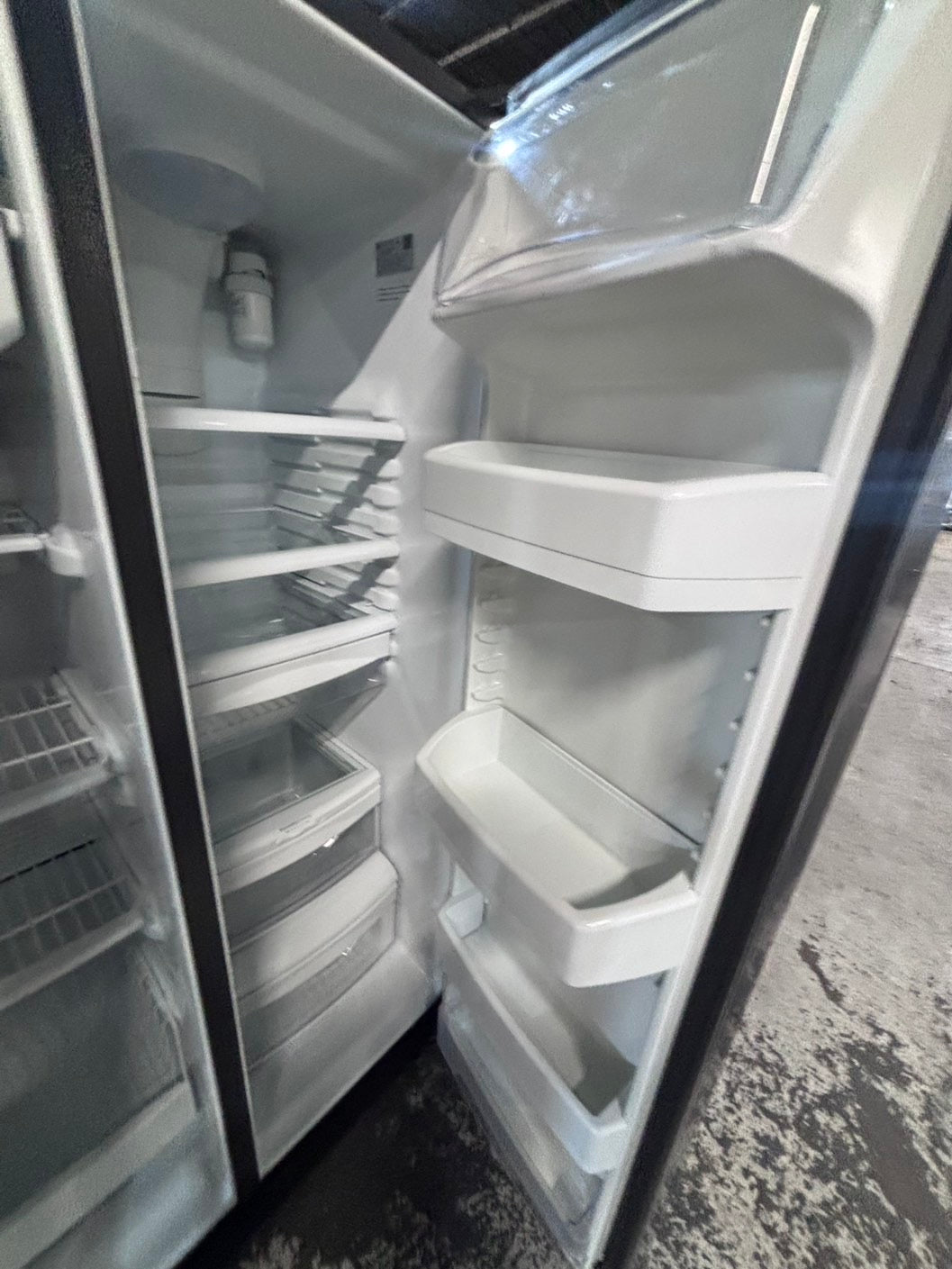 >*36” x 69h GE side by side Refrigerator and freezer stainless steel w/ice water dispenser 36” #AR29A3B