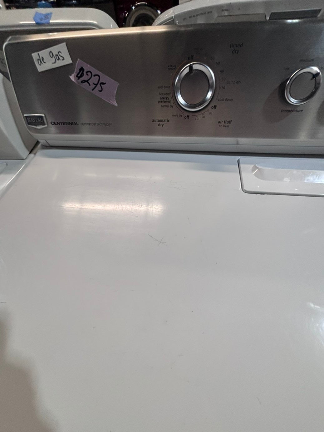 >*Maytag top load washing machine with agitator  & GAS dryer set 27” in #WD975BB used-Refurbished