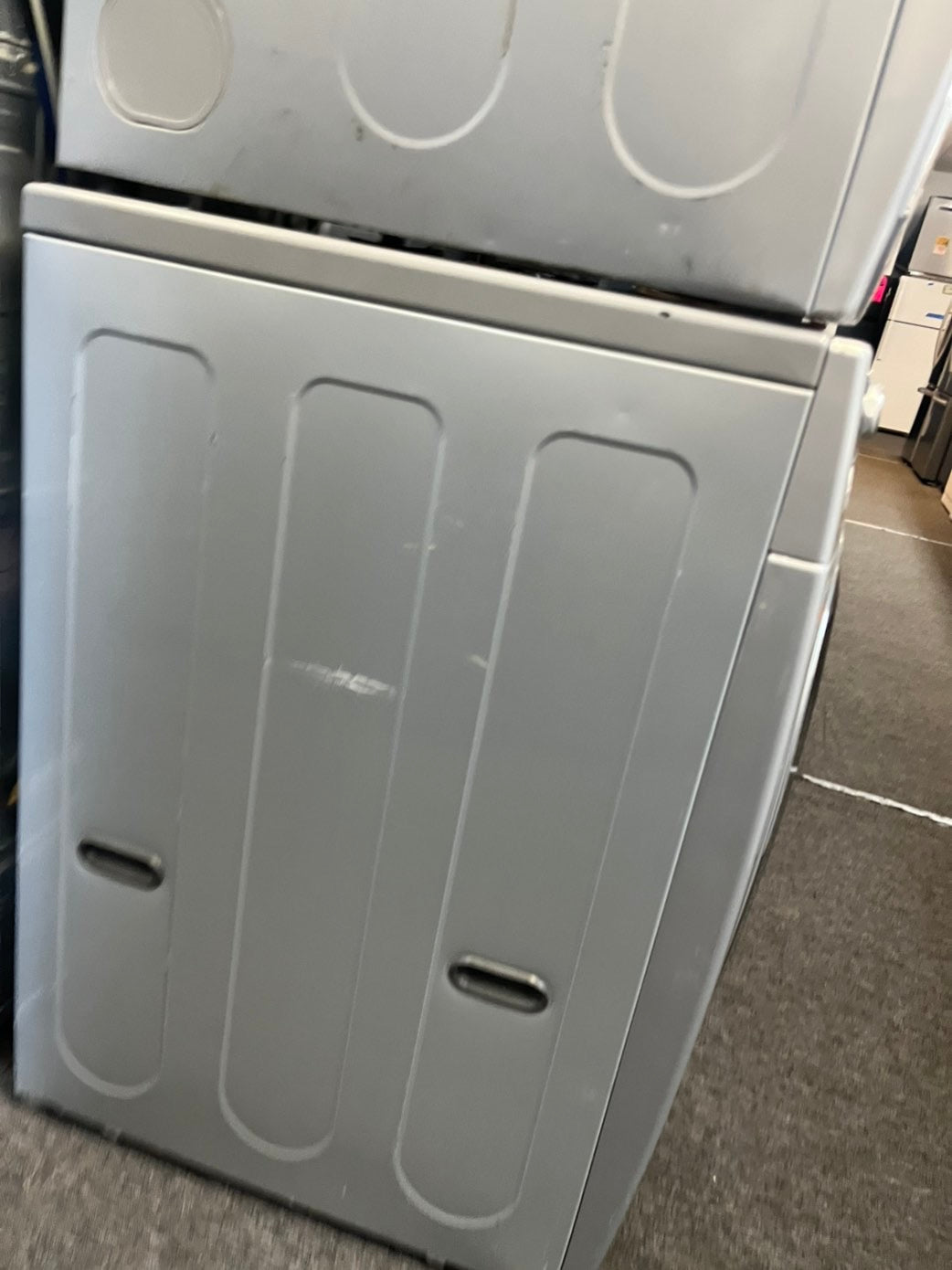 >LG true steam washer 4.5 cu ft & steam dryer 7.5 cu ft set electric 220v front load stackable or side by side Gray - sensor dry    #WFLHDR27L
