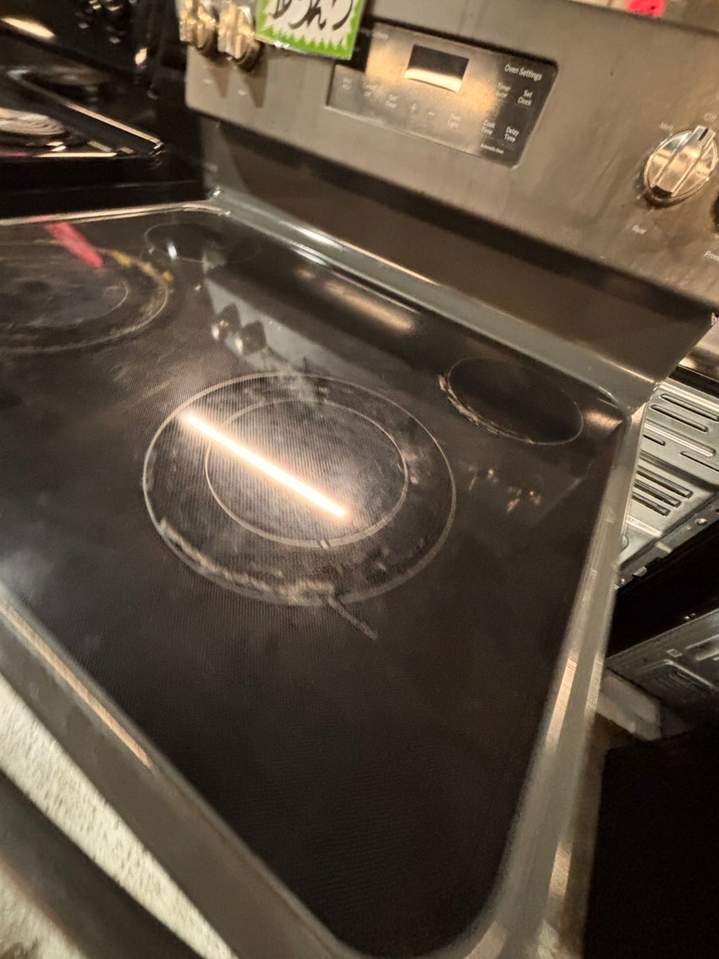 }} special🔥GE  electric 220v glass top range bake Broil roast self clean oven slate-color working 💯  with warranty ! 30" used-Refurbished #GTA1S1B