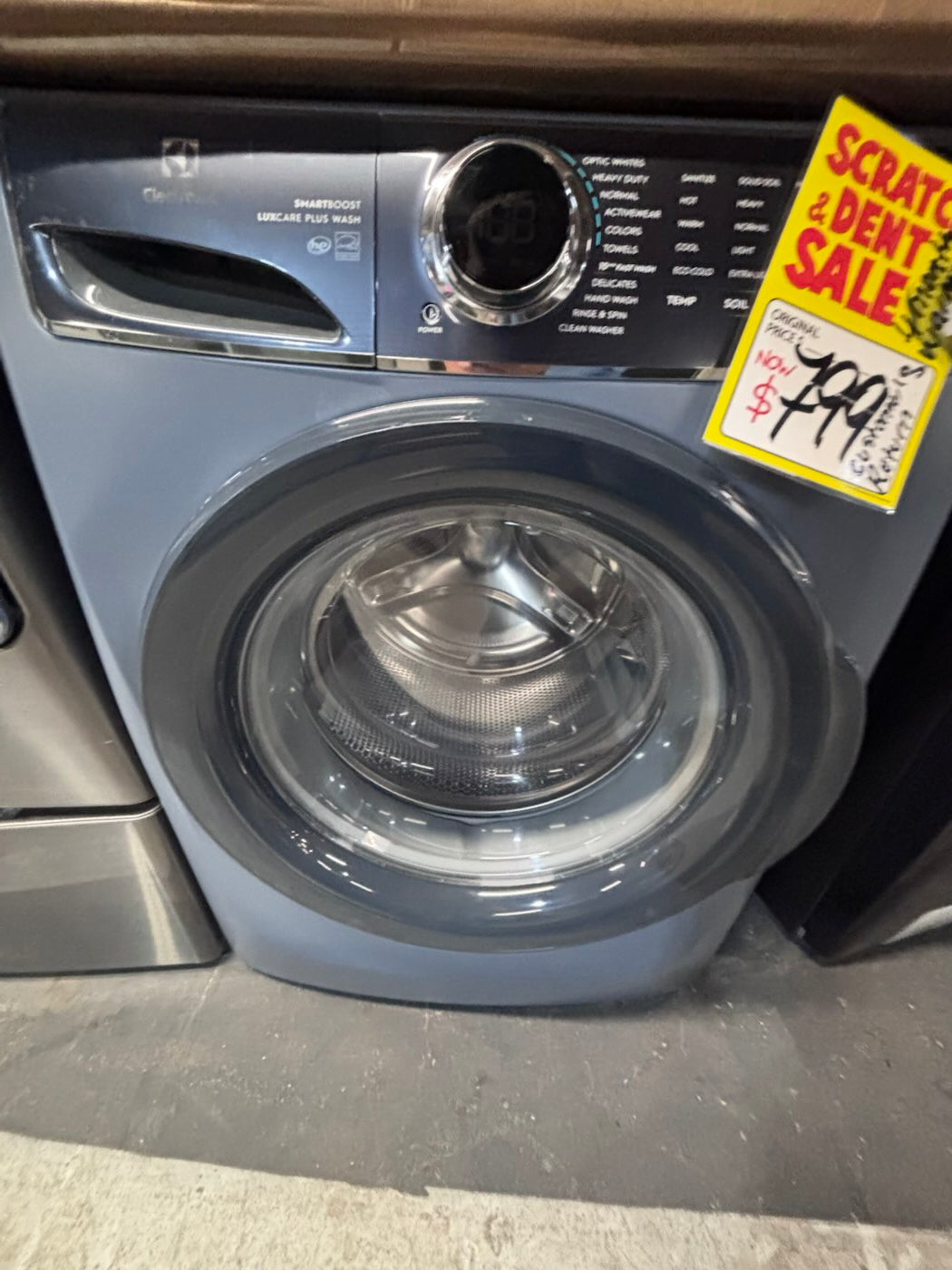 }new Open Box 📦 Scratch Electrolux Electrolux - Front Load Perfect Steam Washer with LuxCare Wash - 4.5 Cu. Ft - Denim Blue #WEEA3TB