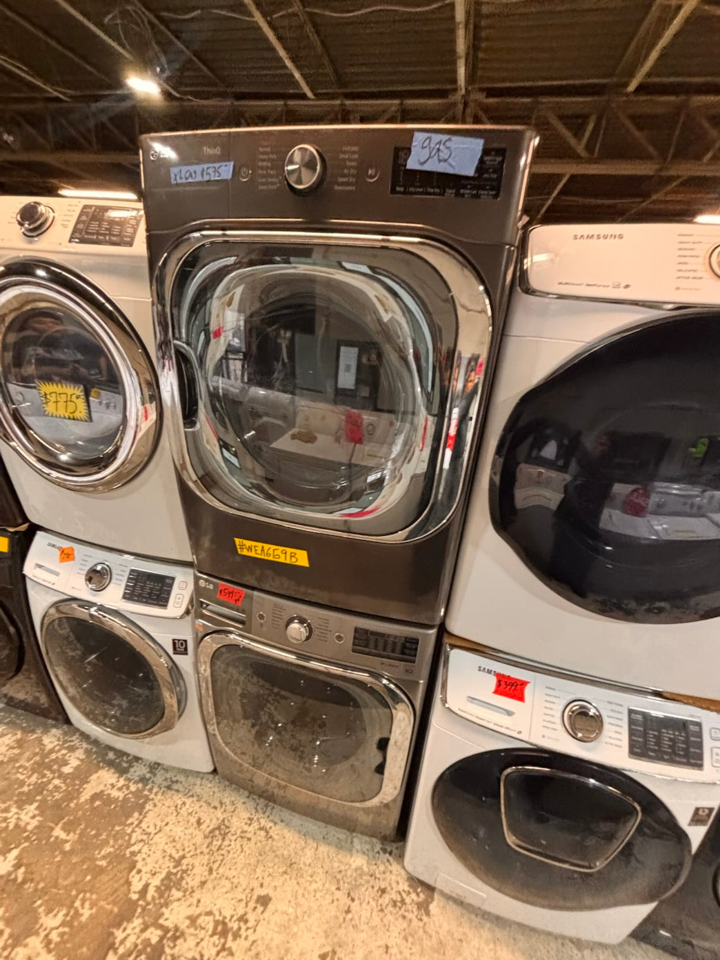 }}special 🔥Gas ,LG washer & dryer mix & match set GAS front load jumbo size stackable stainless steel drum 29" used,Refurbished working 💯 with warranty #WDG306RB