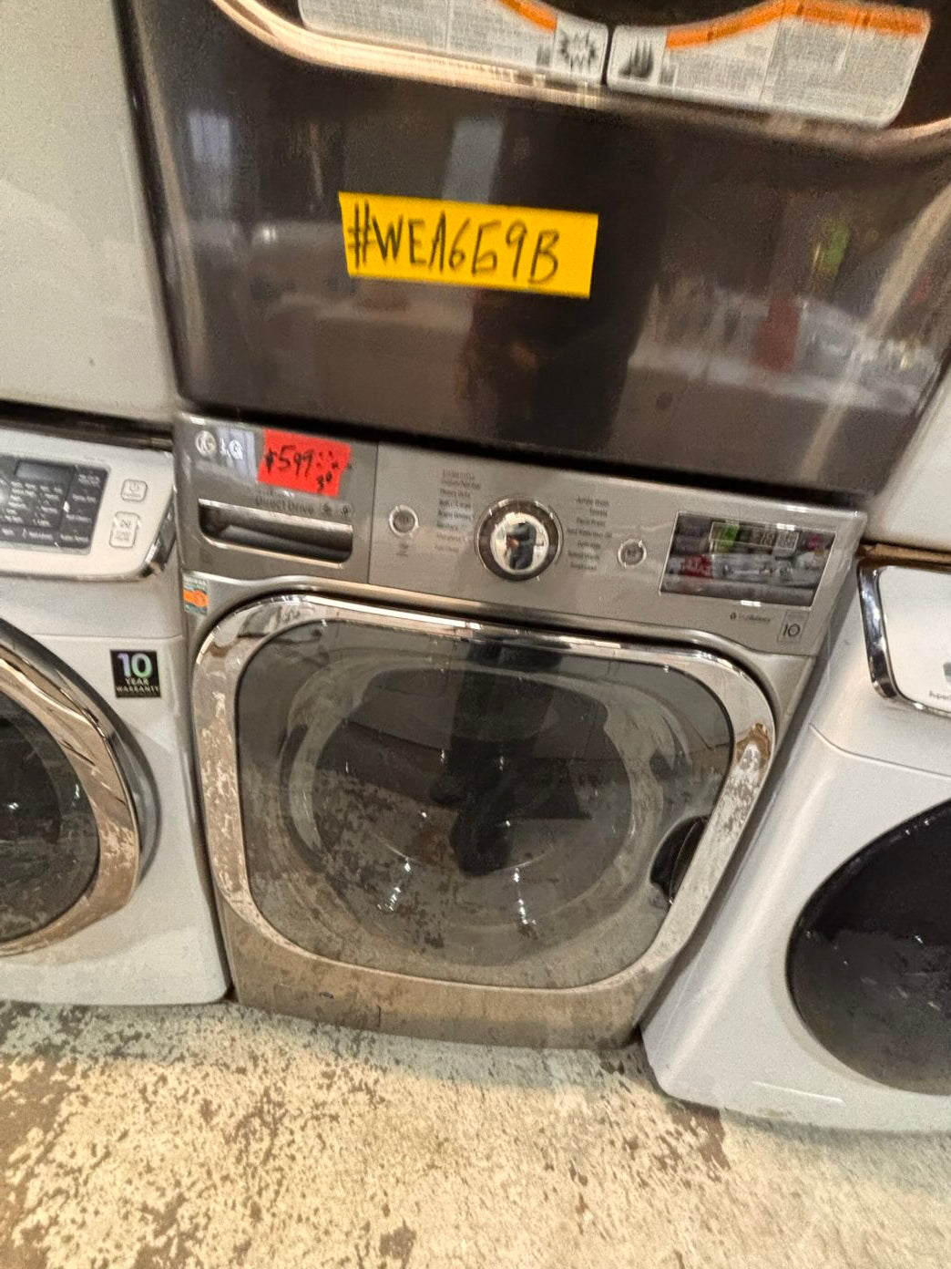 }}special 🔥Gas ,LG washer & dryer mix & match set GAS front load jumbo size stackable stainless steel drum 29" used,Refurbished working 💯 with warranty #WDG306RB