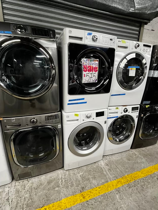 🎄Holiday Sale 🎁 Mix & Match Kenmore washer 4.5 cu ft & dryer 7.5 cu ft set electric 220v front load stackable or side by side - sensor dry He in white  #ED3743B