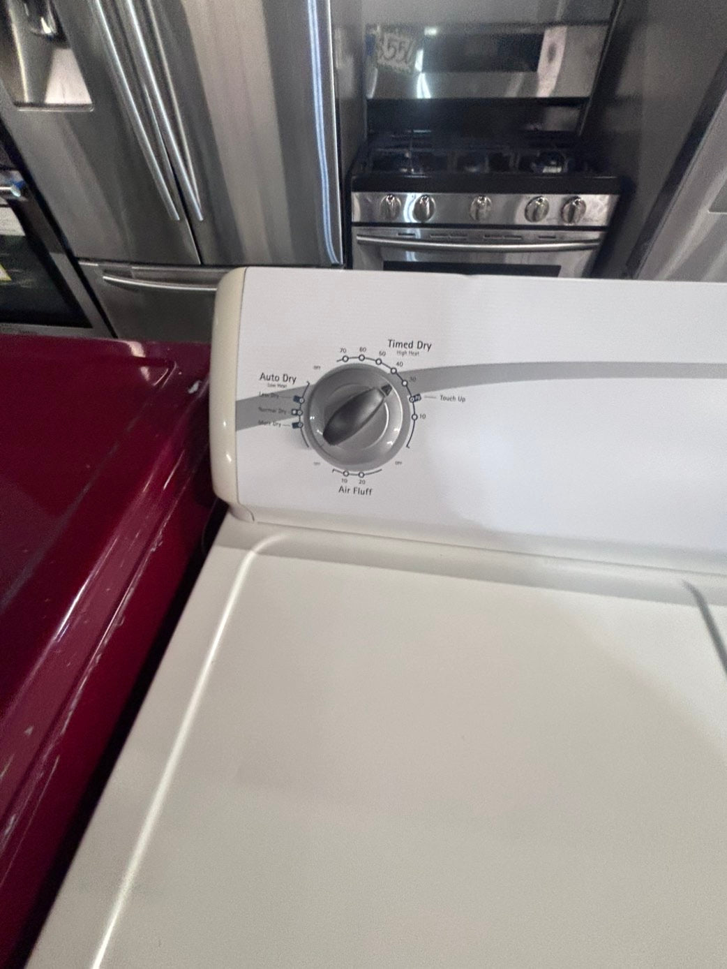 >*kenmore  flat back side x side extra large capacity electric 220v dryer  29” wide.    26”in Depth ,used -Refurbished #EDZN55B