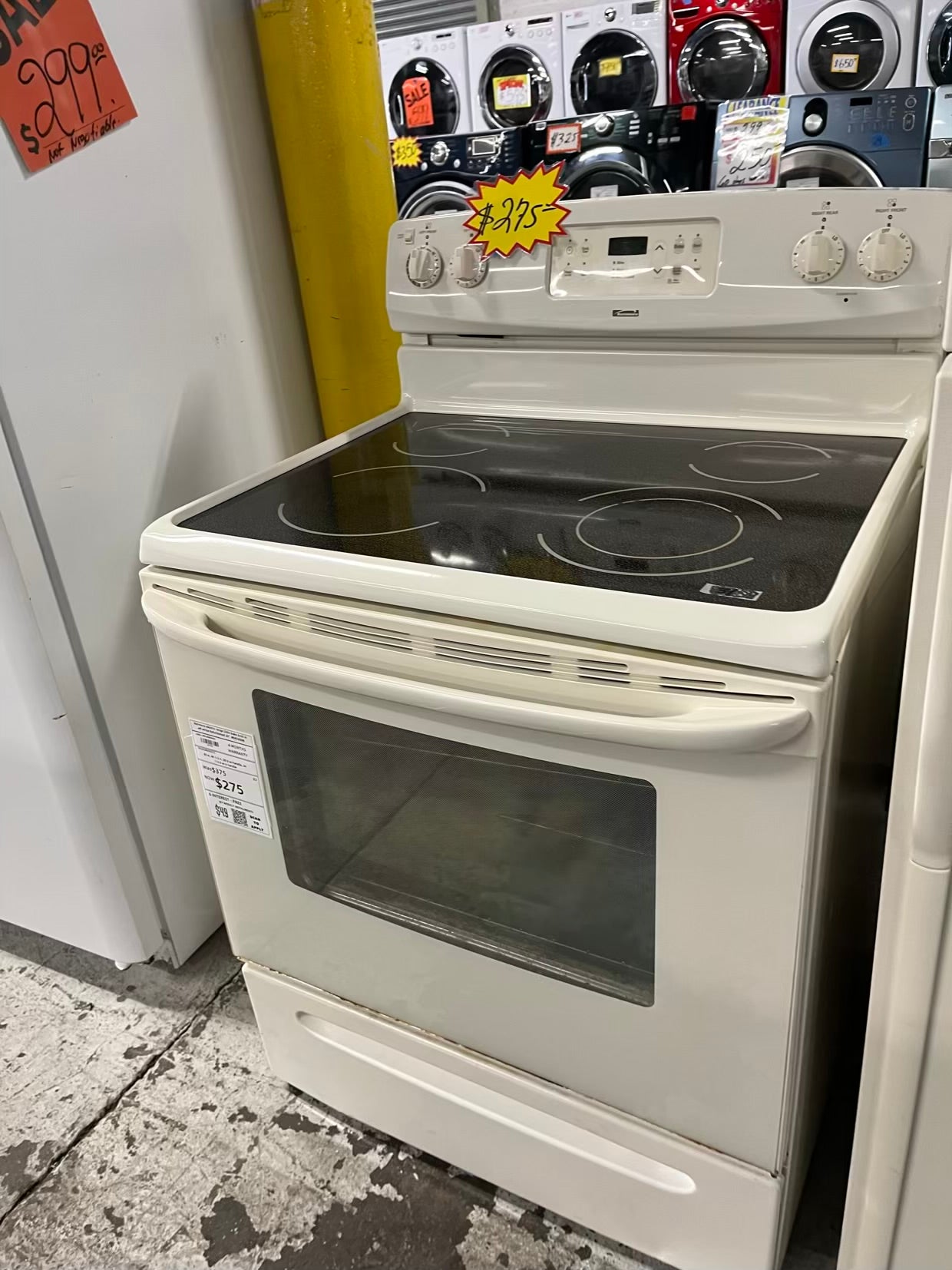 Kenmore electric range 220v bake broil in off white Refurbished 30" #ER530DB