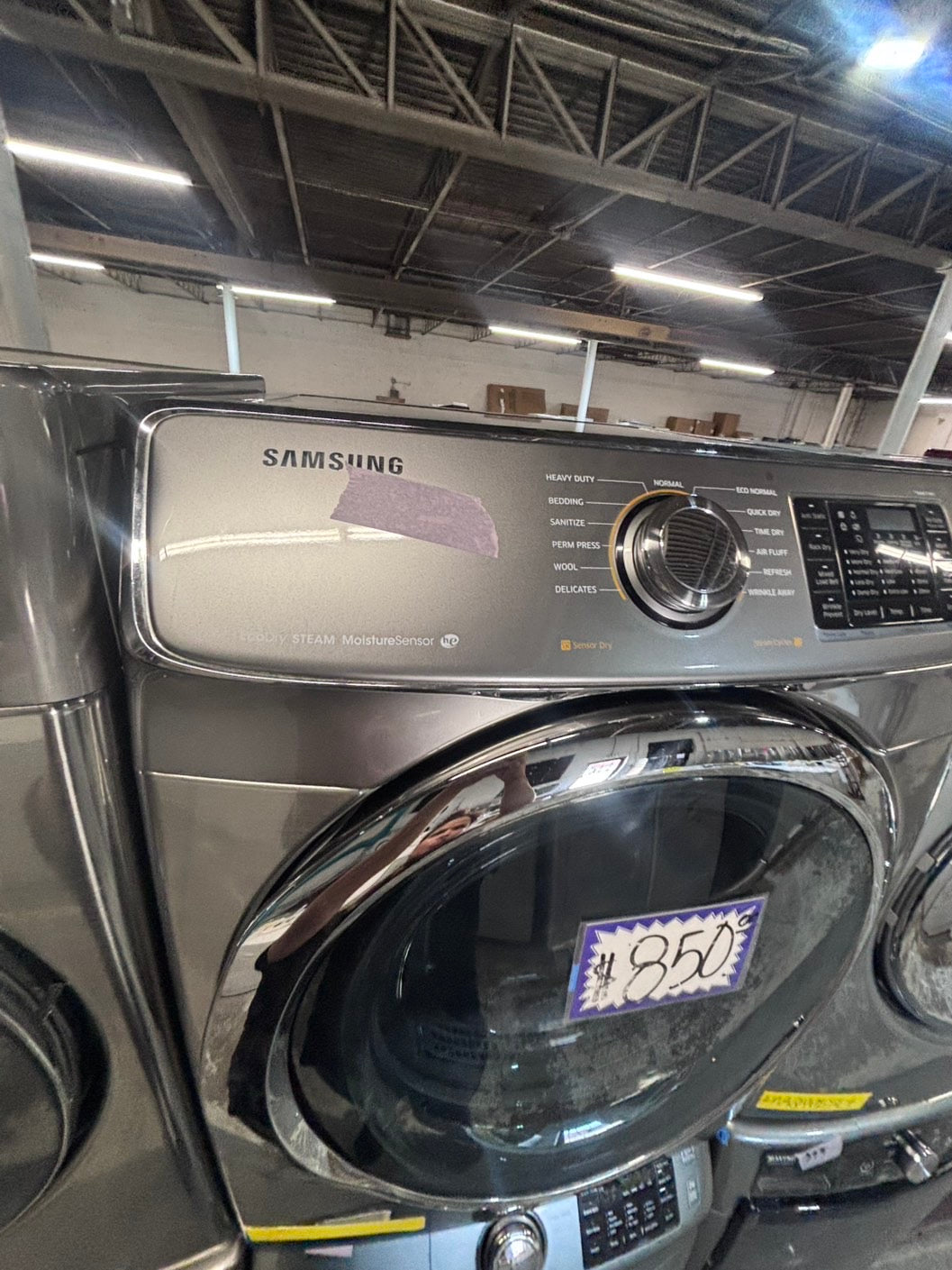 >*Samsung gray washer 4.5cu. ft. Large capacity, & electric dryer set in great condition 27” stackable or side by side  used-refurbished  #SFL23TB