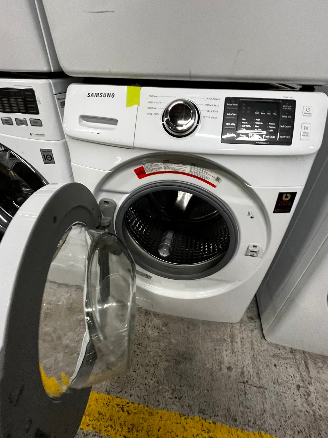 • Samsung  washer 4.5 cu ft & dryer 7.5 cu ft set electric 220v front load stackable or side by side - sensor dry He in white  #WD3946TB