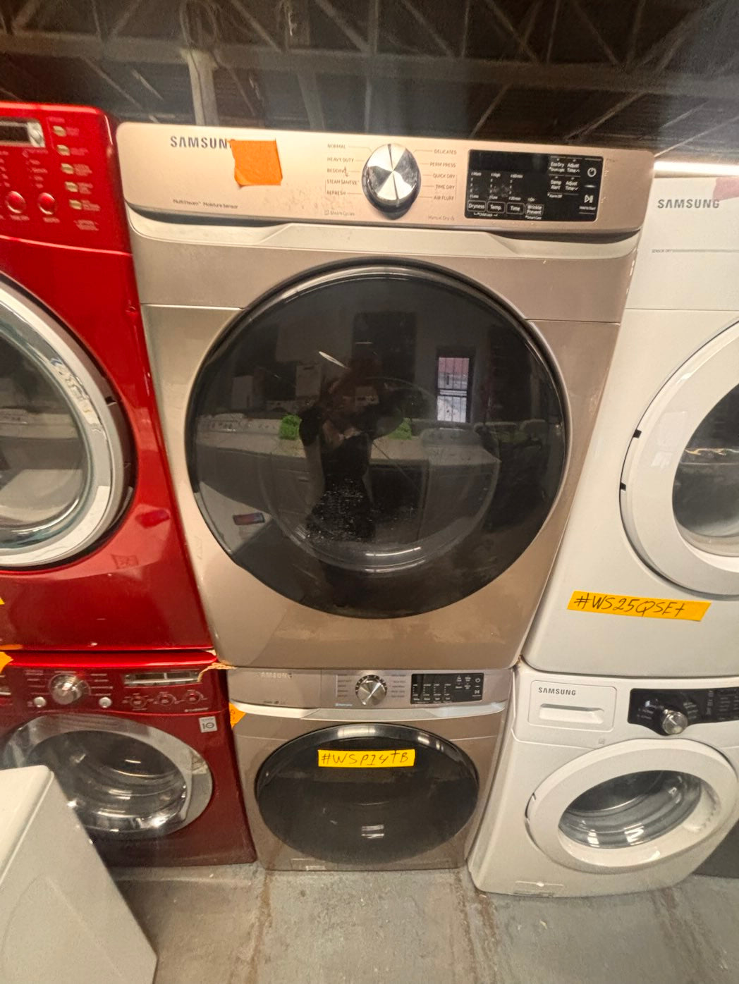 } samsung washer & dryer set electric 220v front load stackable or side by side working 💯  with warranty - sensor dry in Tuscan (champagne color )   #ALSK1ZET