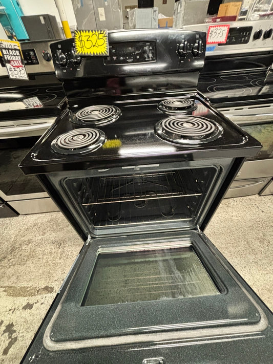 GE coils electric range 220v 4 burner coil Refurbished  bake Broil self clean in black 30" #RE8942JB-TR