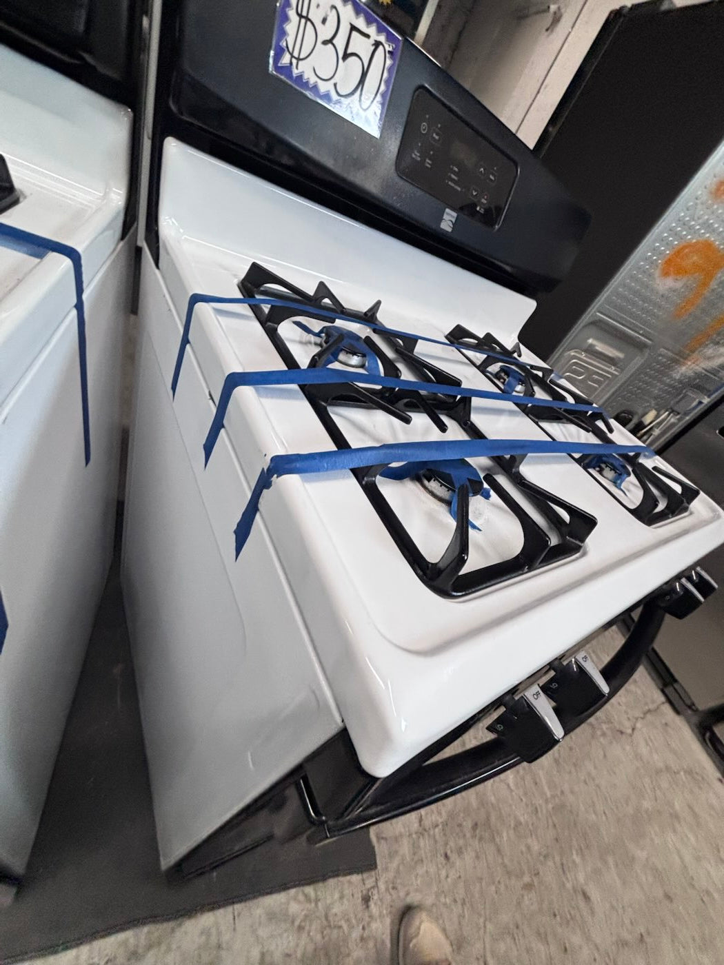 } kenmore Gas range 4 burner bake broil Hi/Lo self clean in black & white working 💯 with warranty ,used-Refurbished 30” #KGS9H7B