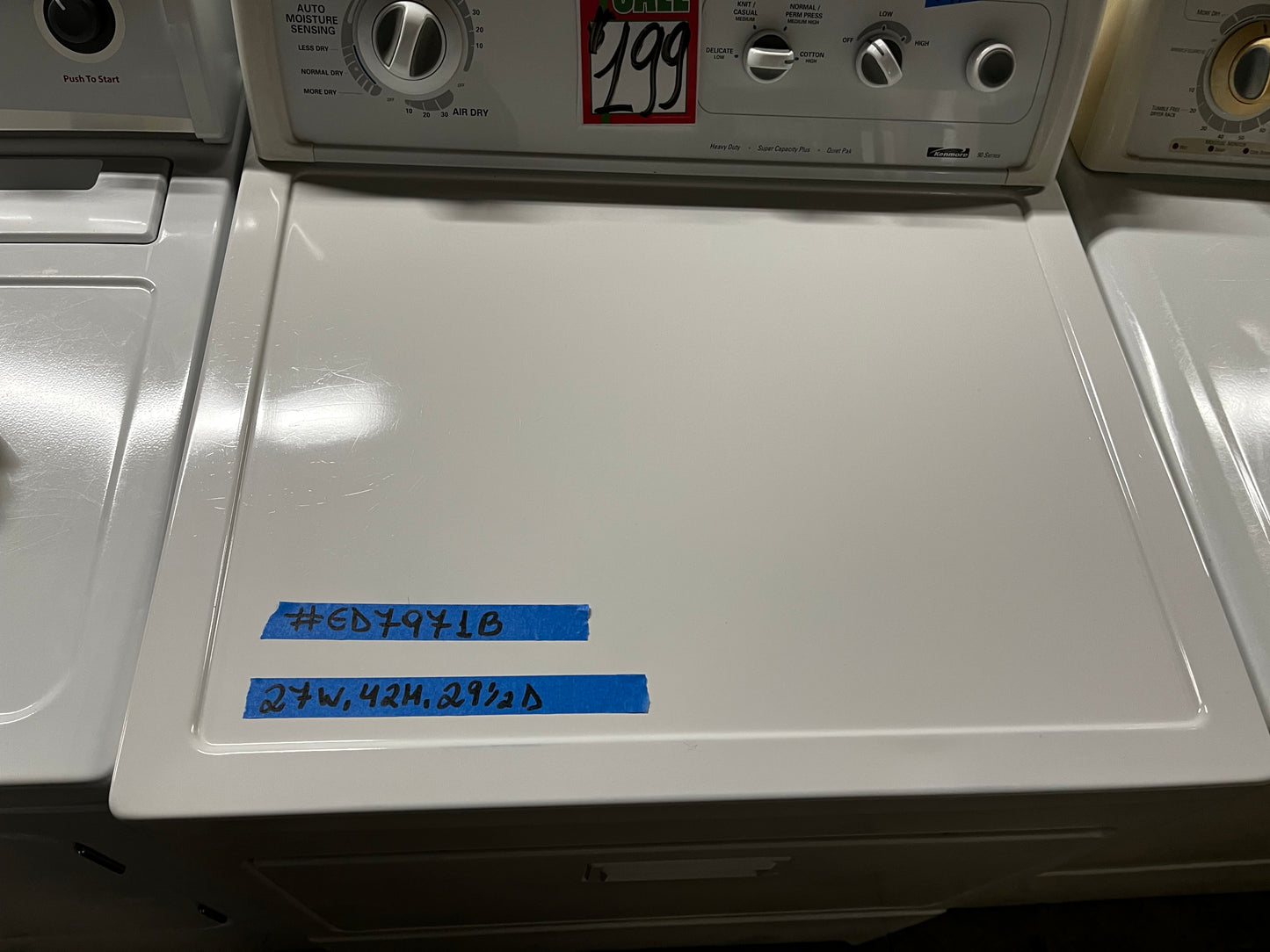 🎄Holiday Sale 🎁 Kenmore  side x side large capacity electric 220v dryer  in white 27” Refurbished #ED7971B