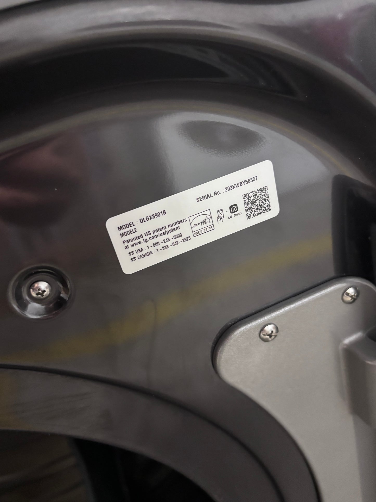 >>LG gas steam Dryer 29” mega capacity -gray front dark stainless steel drum large capacity 8.2cu.ft used- refurbished #GL55D8B
