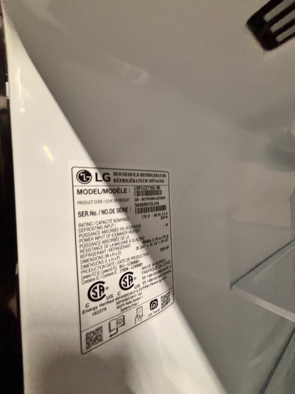 > LG new open box 📦 costumer return 27 cu. ft. SMART Counter Depth MAX French Door Refrigerator with Ice and Water, ADA Comp in PrintProof Stainless Steel #RLG27AB