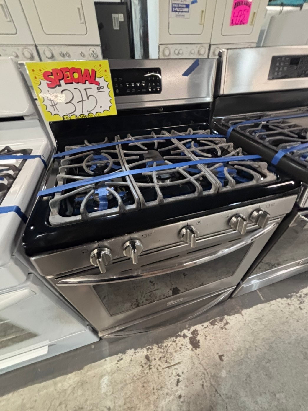 >>special🔥frigidaire range 5 burner convection oven bake ,broil Hi/Lo self clean in stainless steel used-Refurbished 30” #FCO66SB