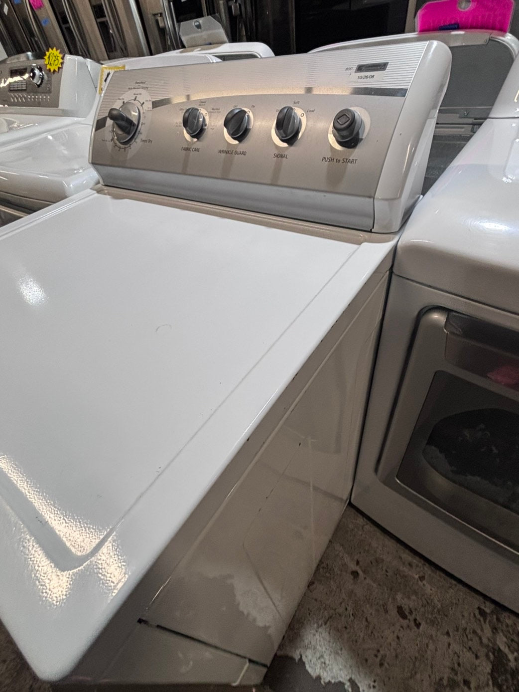 >*Kenmore  side x side large capacity electric 220v dryer  in white 27” Refurbished #EKD191B