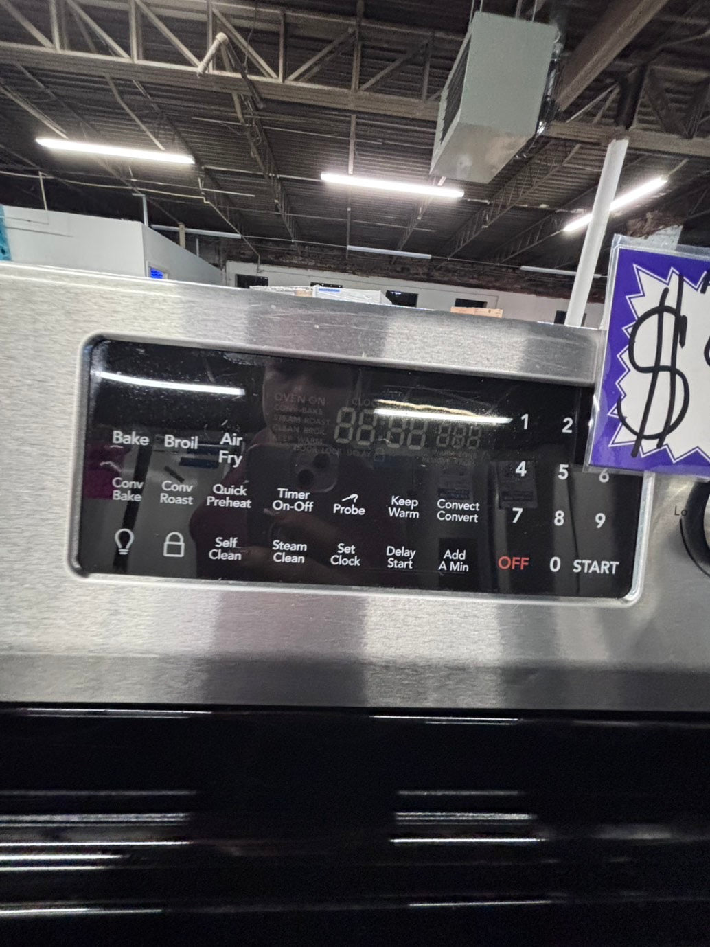 >*frigidaire Air-fry Glass Top electric stove stainless steel convection oven bake broil 5 burner Self clean 30” used-Refurbished #FEA5Q1B
