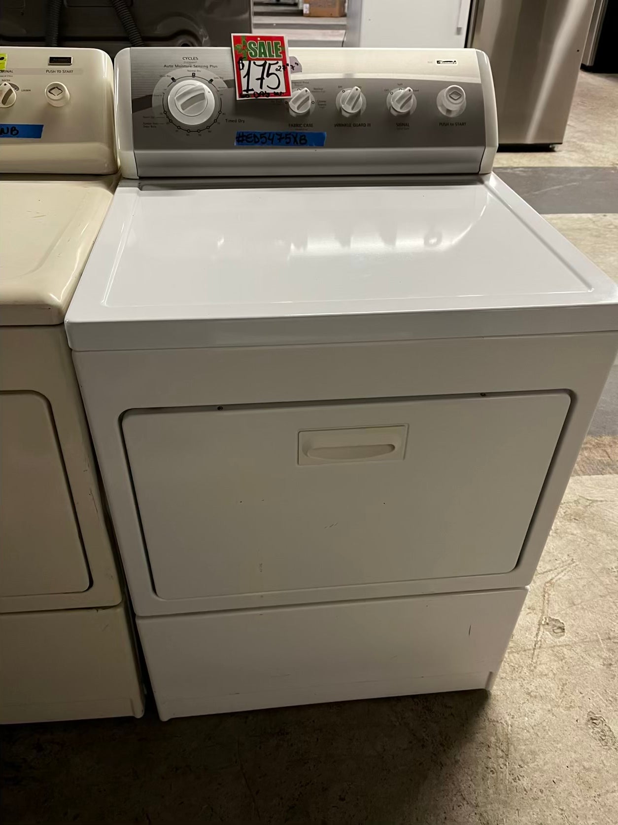 🎄Holiday Sale 🎁 Kenmore  side x side large capacity electric 220v dryer  in white 27” Refurbished #ED5475XB