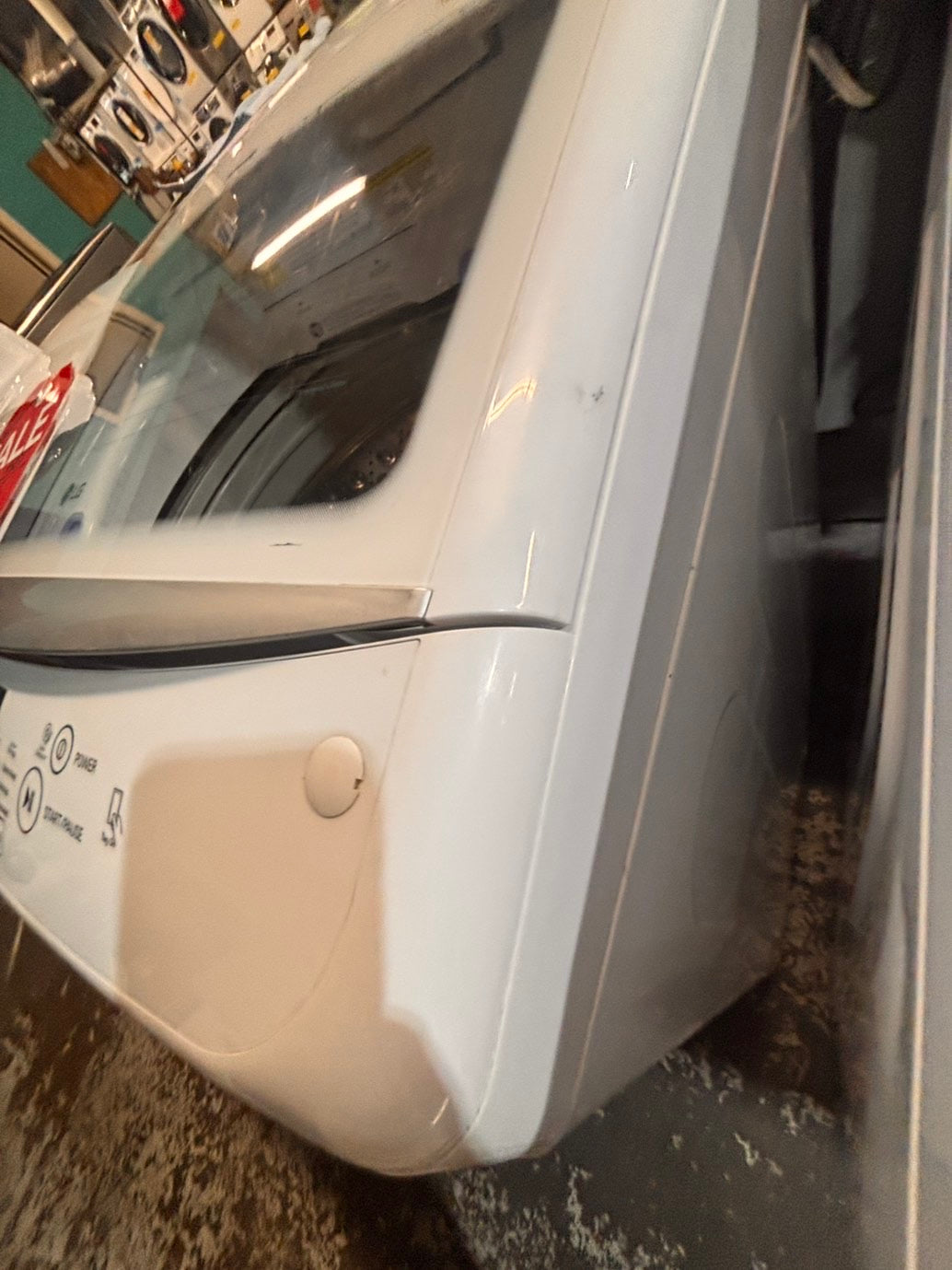 >*LG white  top top load washer large capacity & dryer set electric 220v side x side top load stainless steel drum white color used-refurbished #WYQ1ABB