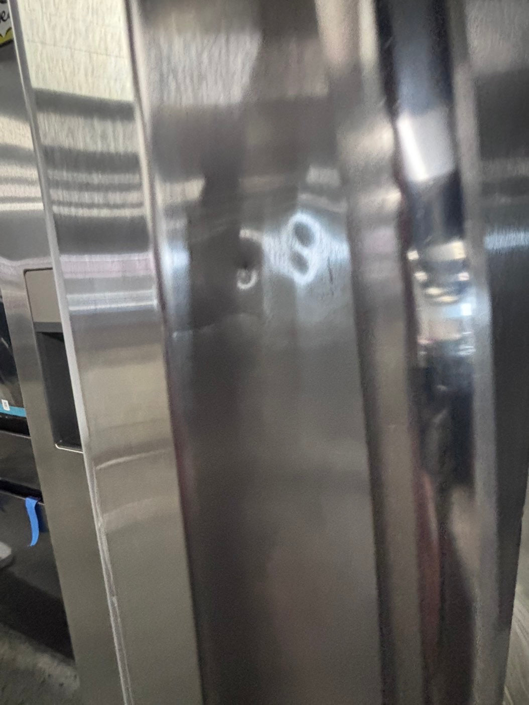 >used-refurbished Frigidaire 33” Side by Side Refrigerator stainless steel w/ice water dispenser  - #RFUR33LB