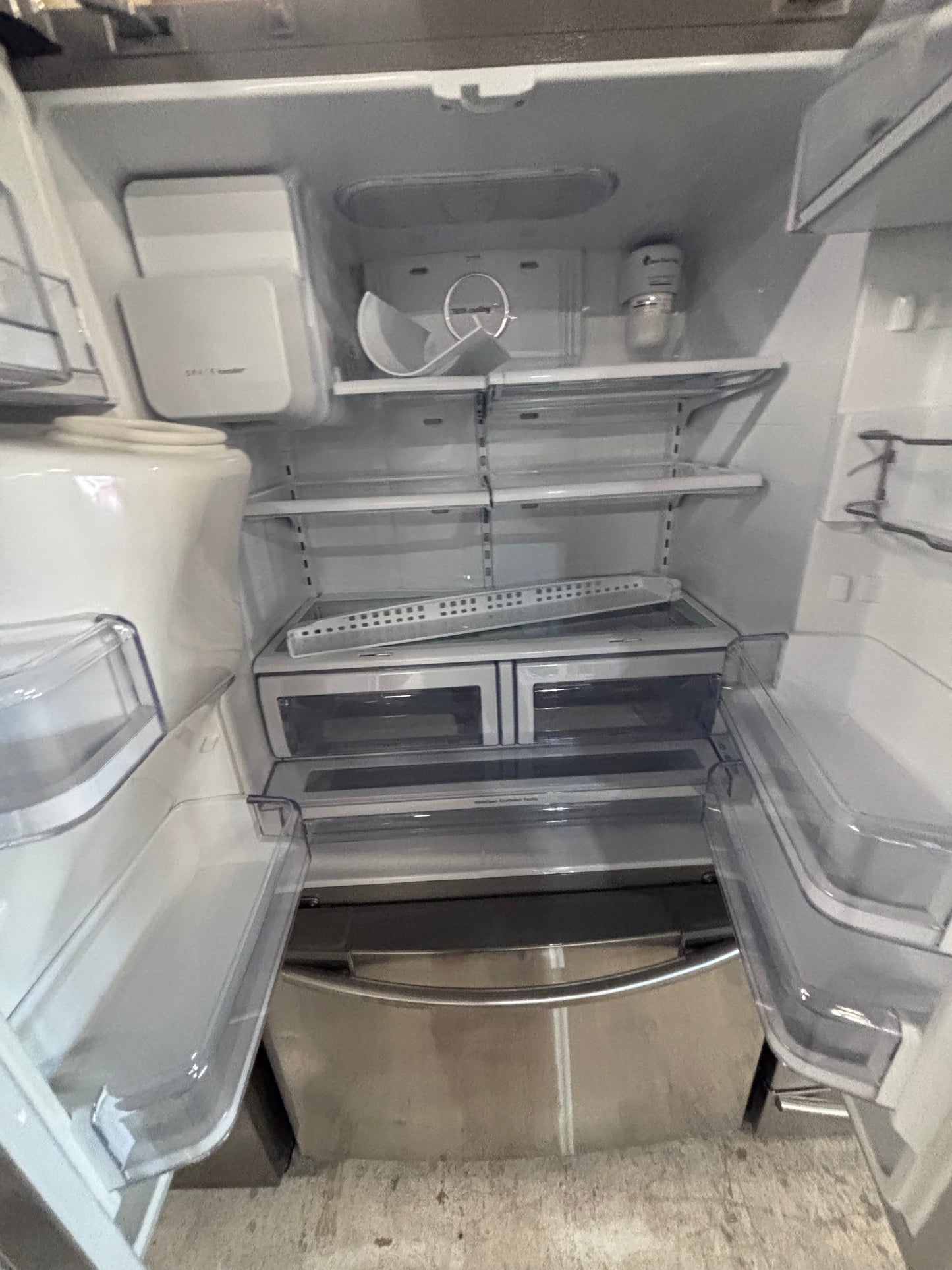 >Special 🎈2pc. Samsung Combo used refurbished -counter depth french door refrigerator 36” x 69h x 25depth ,, Samsung 36” w/ice maker & water dispenser & gas range five burners  #RFZ324CB