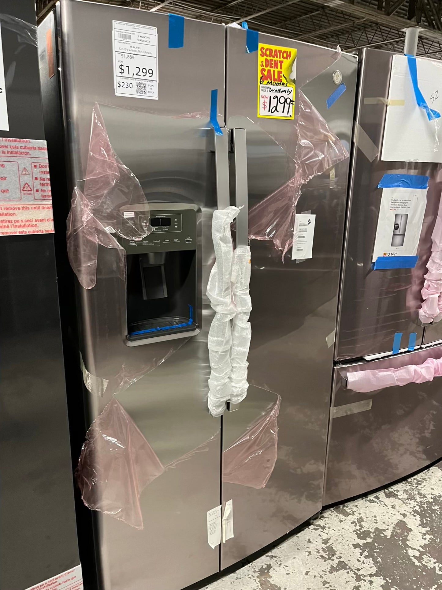 Open Box 📦 GE Side x Side Refrigerator stainless steel w/ice water dispenser  - Item number #RF631KB  36” in