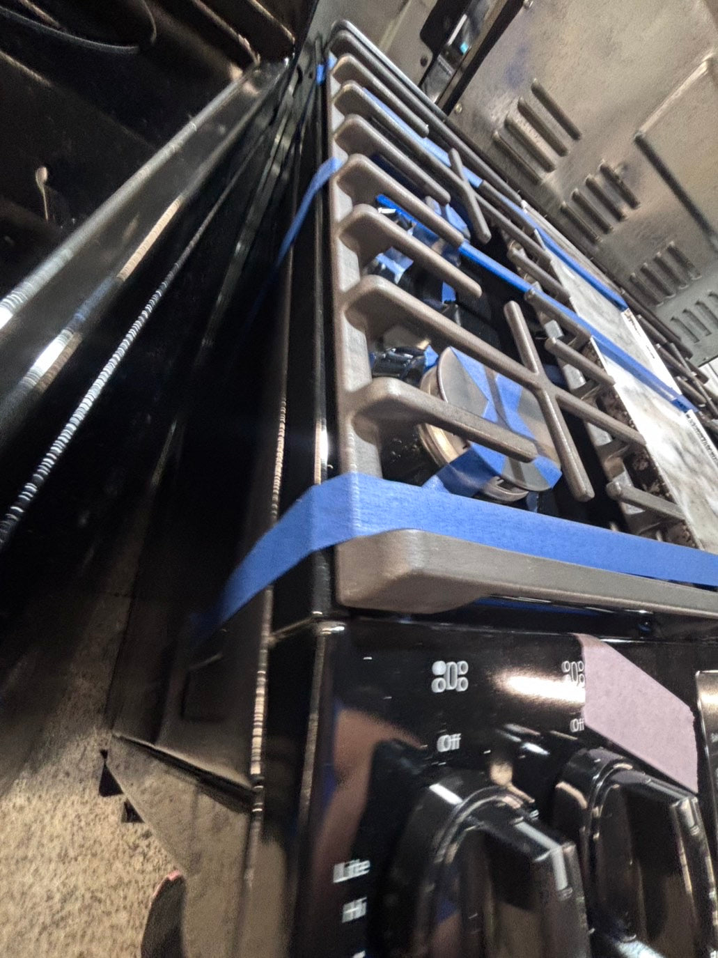 >*GE black 30” Gas range 5 burner slide in convection bake roast broil self clean used Refurbished" item #GRP5AB
