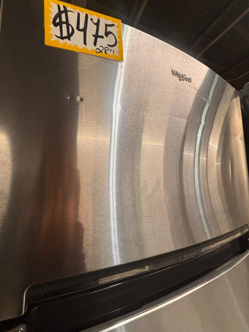 }28” whirlpool top freezer fridge stainless steel  used-refurbished working 💯  with warranty #FWD44ZB
