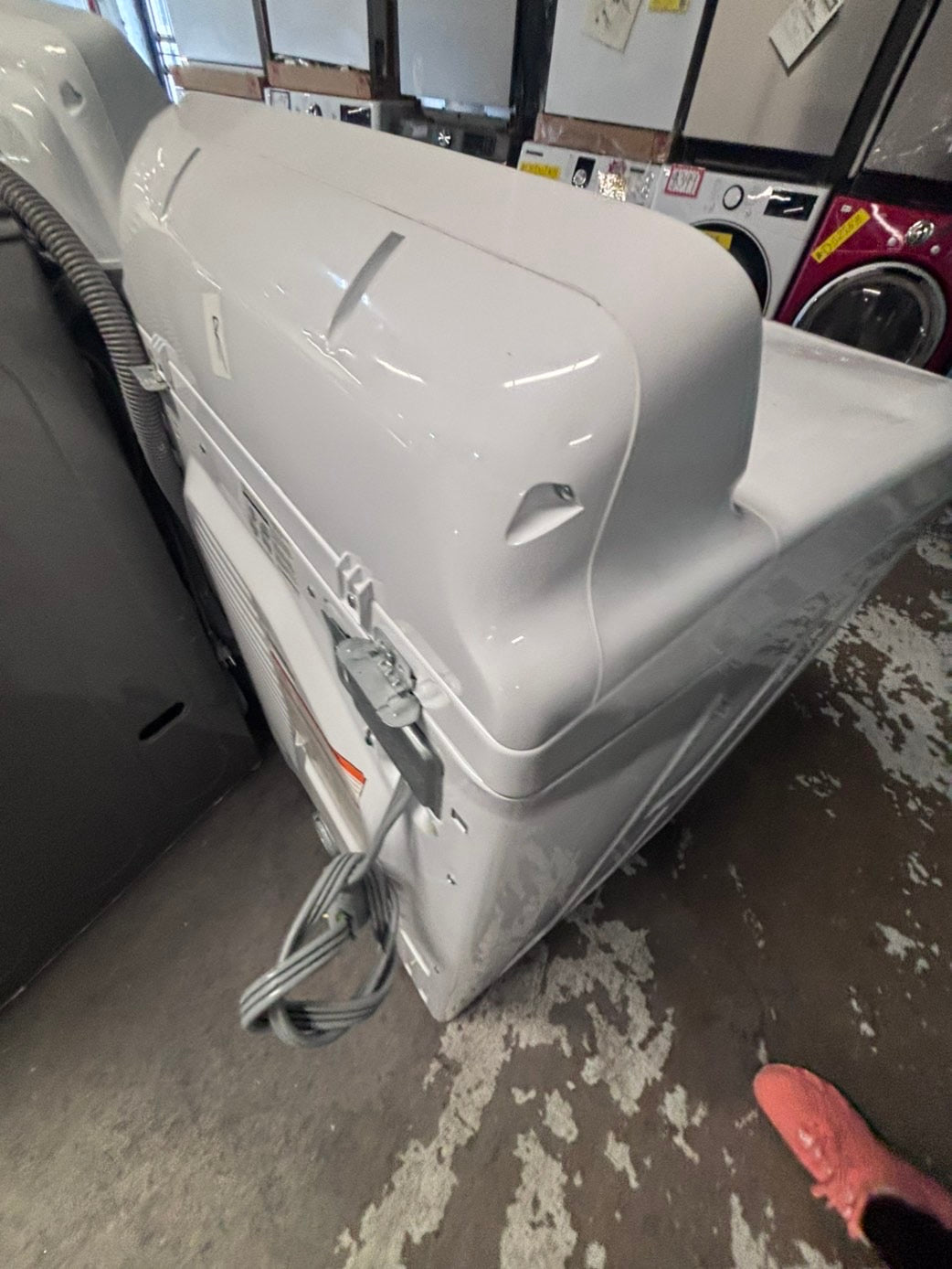 >*july 4th sale 🇺🇸samsung white  top top load washer large capacity & dryer set electric 220v side x side top load stainless steel drum white color used-refurbished #WSYH55B