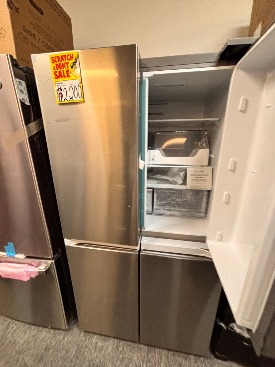 >New open box 📦 samsung 4-doors Counter Depth French Door Refrigerator 22cu.ft in Stainless Steel  #RFSGG1B 36” in