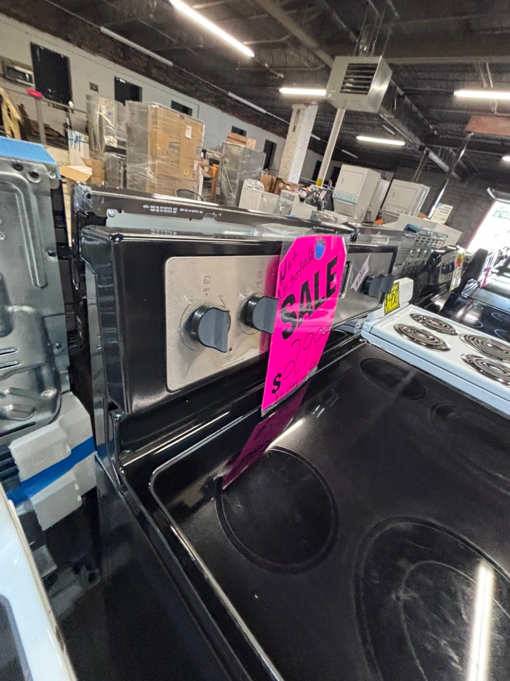 >>whirlpool electric 220v glass top range bake Broil roast self clean stainless steel 30" Refurbished #ES7T23B