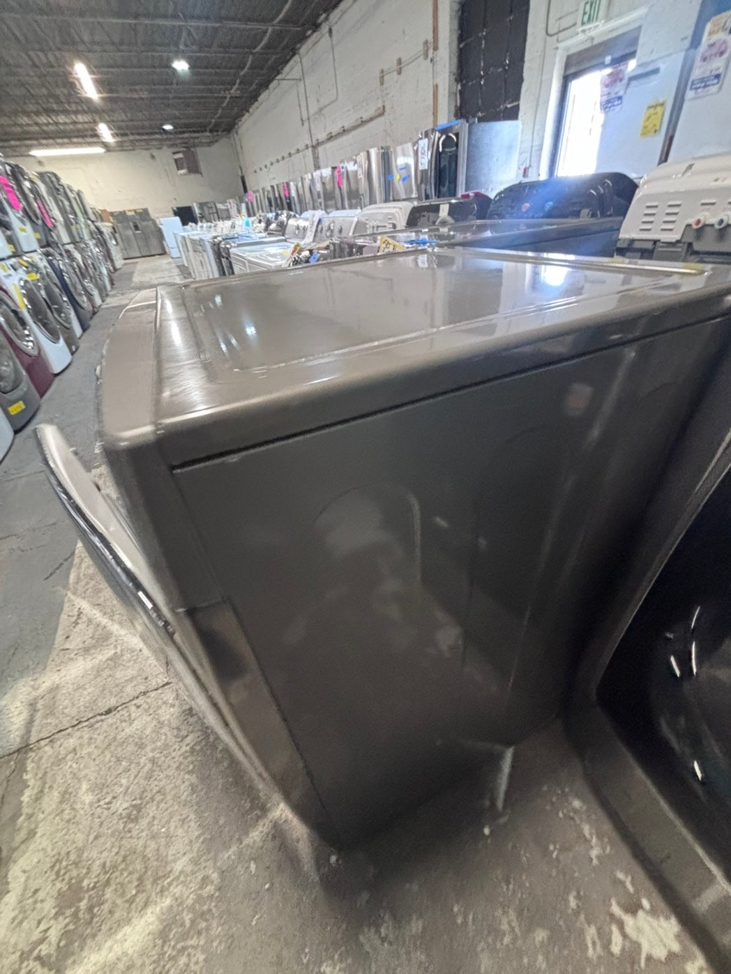>*used great condition 29”refurbished LG steam washer & dryer set electric front load jumbo size stackable or side by side stainless steel drum 29" #WEX5S9B