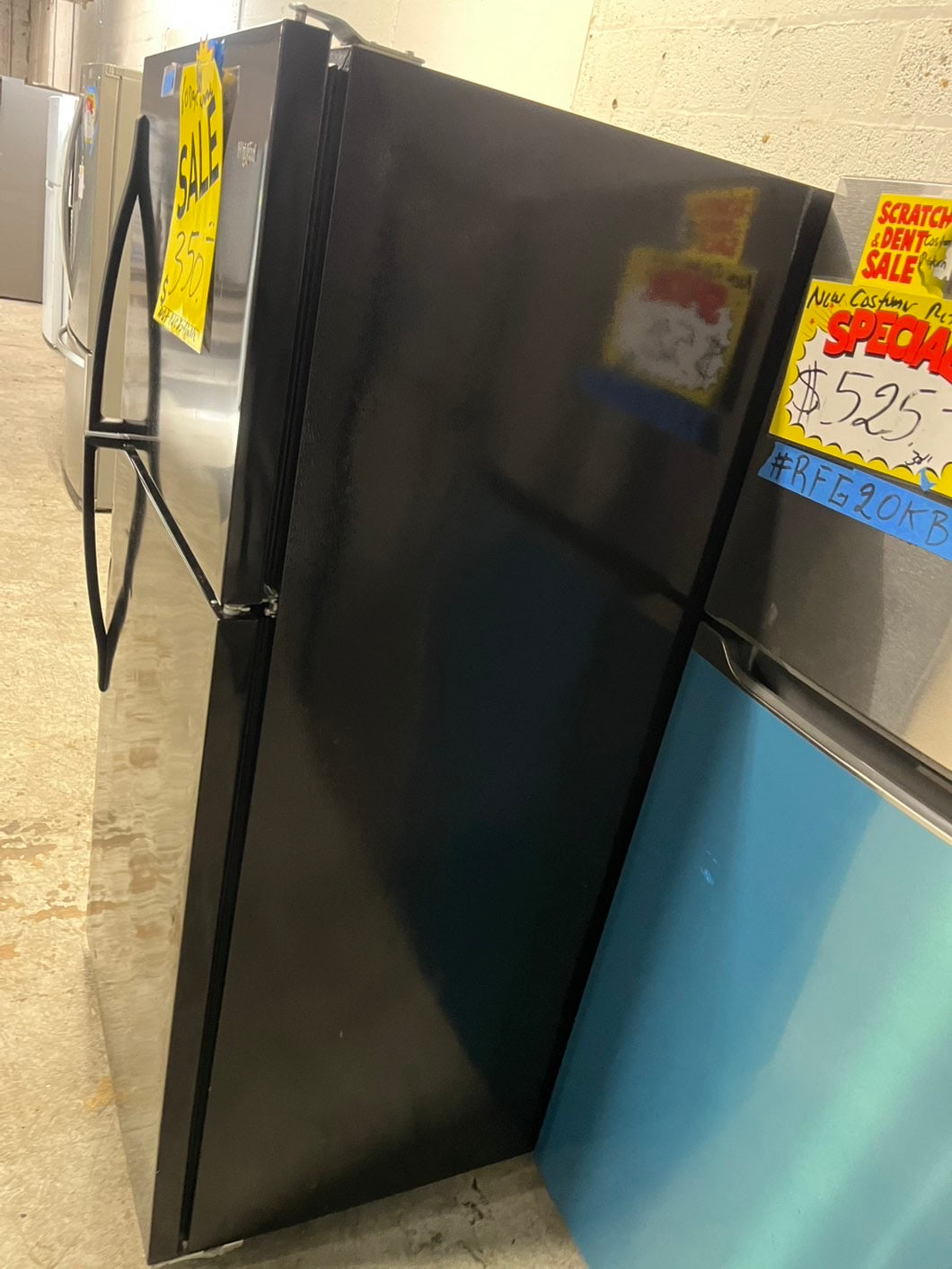 💫🥳 whirlpool black top freezer refrigerator  used-refurbished 30" #RFWH39B