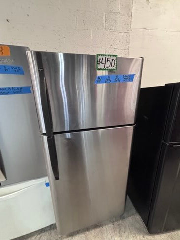 }SALE🔥🔥frigidaire 30”18cu.ft -top freezer refrigerator working 💯 stainless steel color -used refurbished 30”  #TBK1TYB