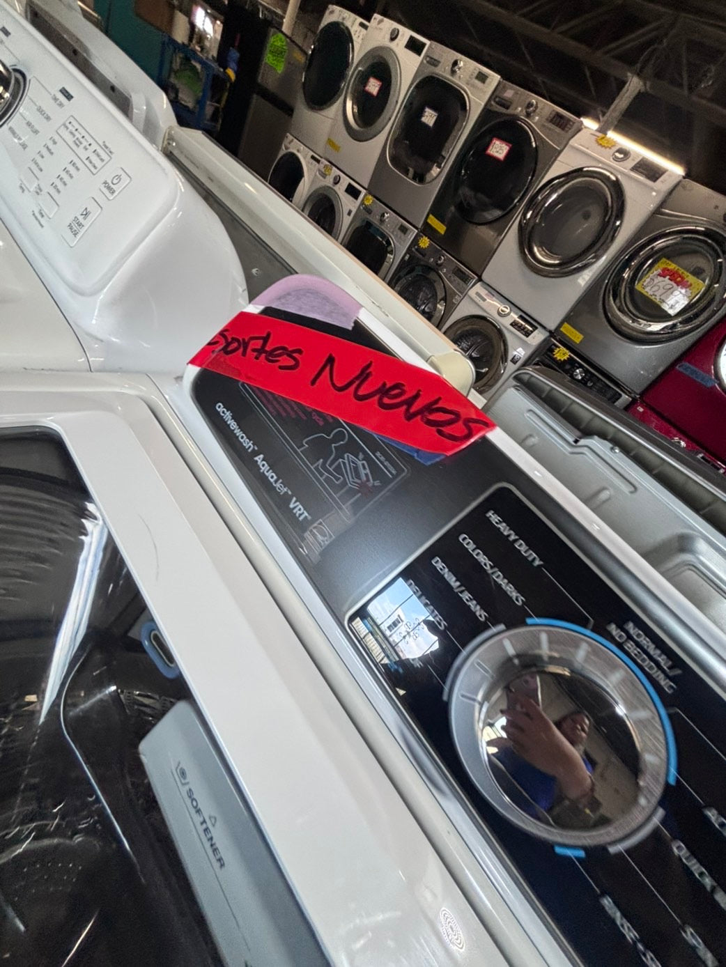 >*samsung white  top top load washer large capacity & dryer set electric 220v side x side top load stainless steel drum white color used-refurbished #W5AABB