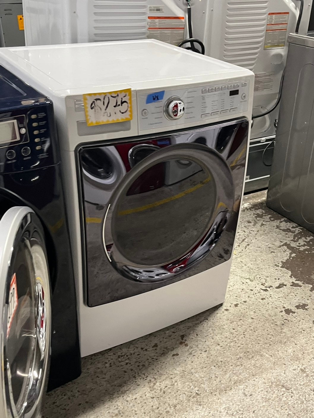 -Kenmore Steam Dryer front load stackable electric 220v dryer in white 27" #EDKN12B