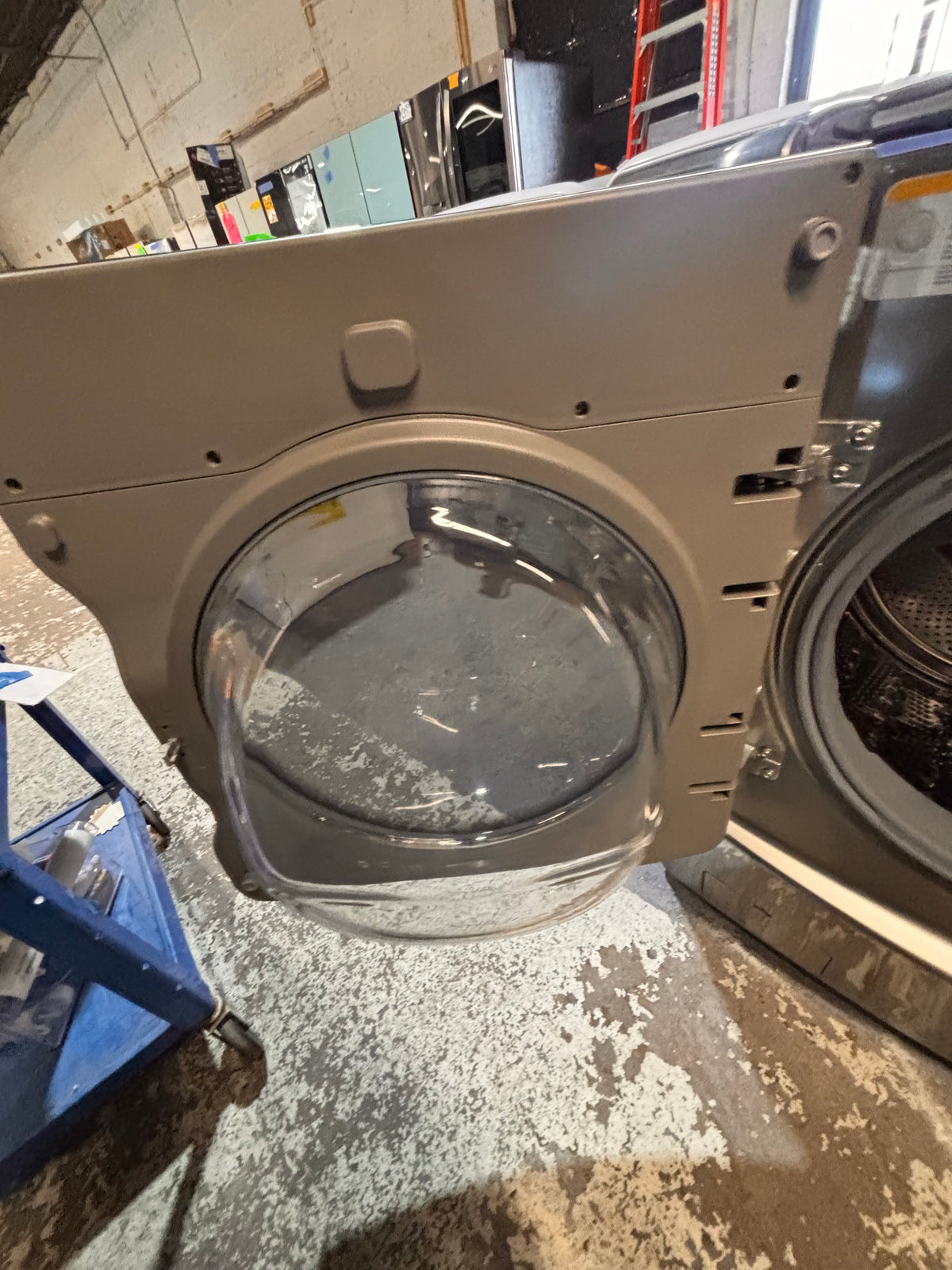 }} gray used washer & new open box dryer LG mega capacity gray front load  stackable or side by side  29” wide , used-Refurbished #MCP21WB