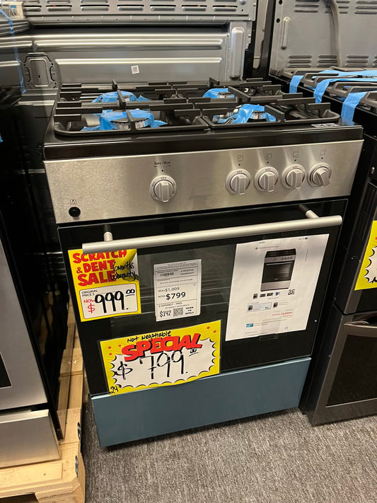 Open Box 📦 Blomberg BGR24102SS Gas Range slide in 4 Burners, 2.5 cu. ft. Oven Capacity, Storage Drawer, Flame-failure Safety Device, Easy Clean, and bake broil 24" in #GR494YL