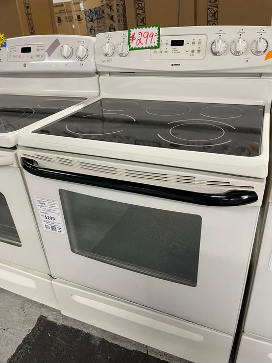 Kenmore electric range 220v 5 burner warm zone bake broil in off white Refurbished 30" #ER182WB