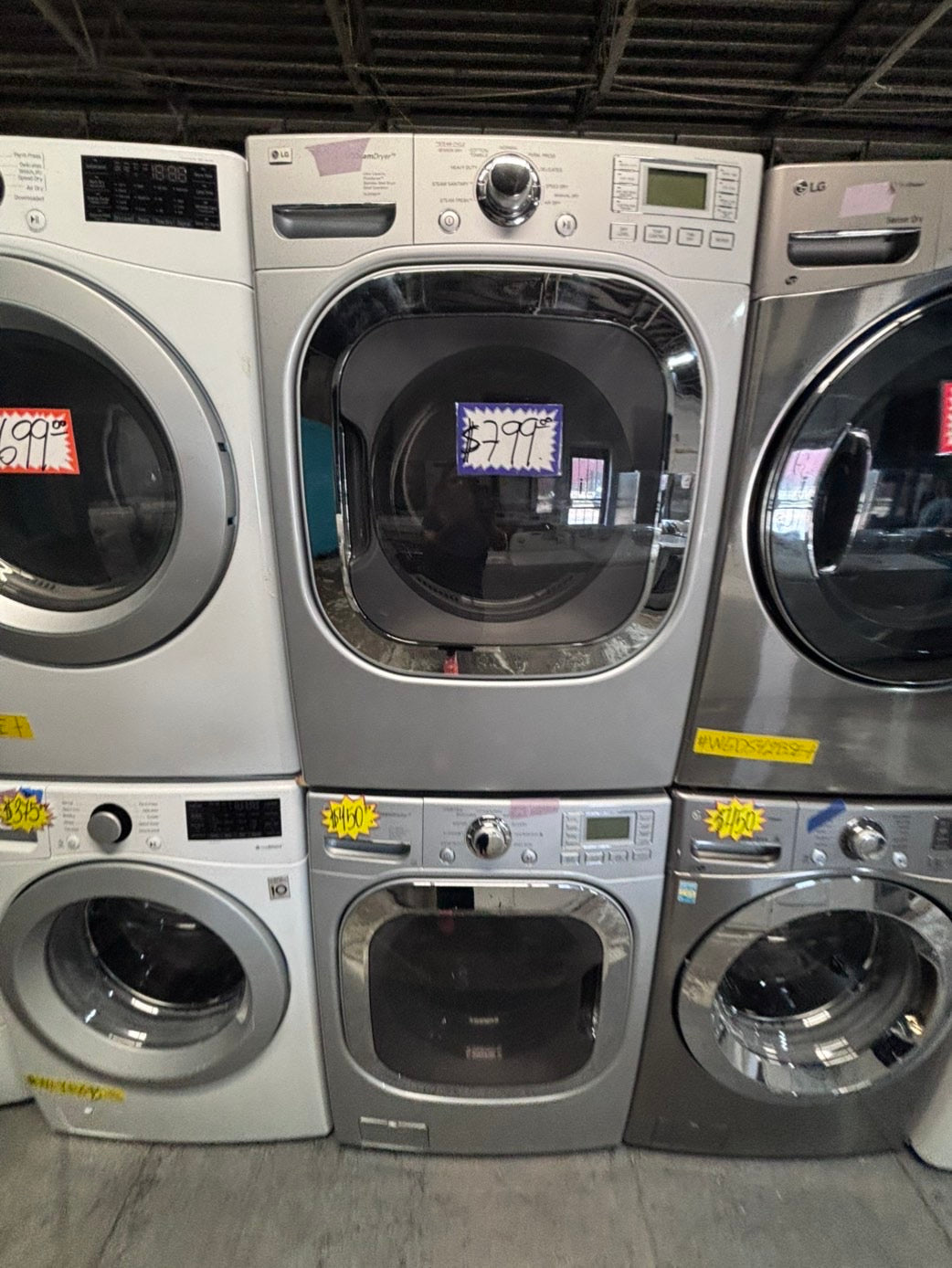 >* July 4th special 🔥🇺🇸LG large capacity washer & dryer set electric 220v front load stackable or side by side - sensor dry in gray  #WERR6SET