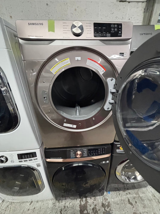 >samsung  front load washer 4.5 cu ft & dryer 7.5 cu ft set electric 220v front load stackable or side by side - sensor dry He in gray   #WDGY6B