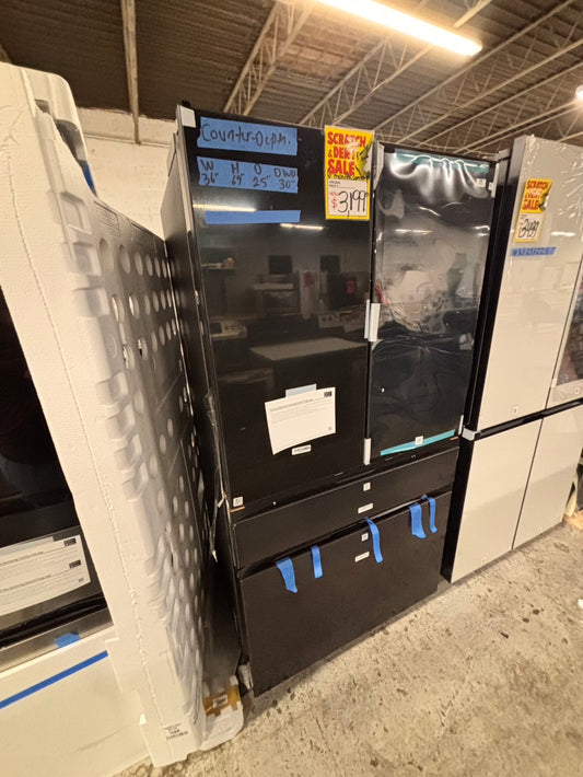 >special🎈New open box 📦 Samsung - Bespoke 23 cu. ft. Counter Depth 4-Door French Door Refrigerator with AI Family Hub+ - Charcoal Glass  & Black/Charcoal #RRSAG41B