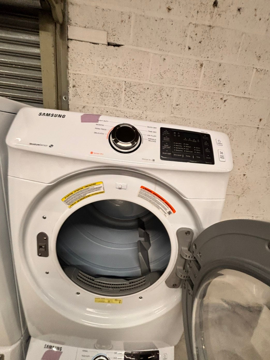 > Samsung washer 4.5 cu ft & dryer 7.5 cu ft set electric 220v front load stackable or side by side - sensor dry He white color  #WD3BLSET