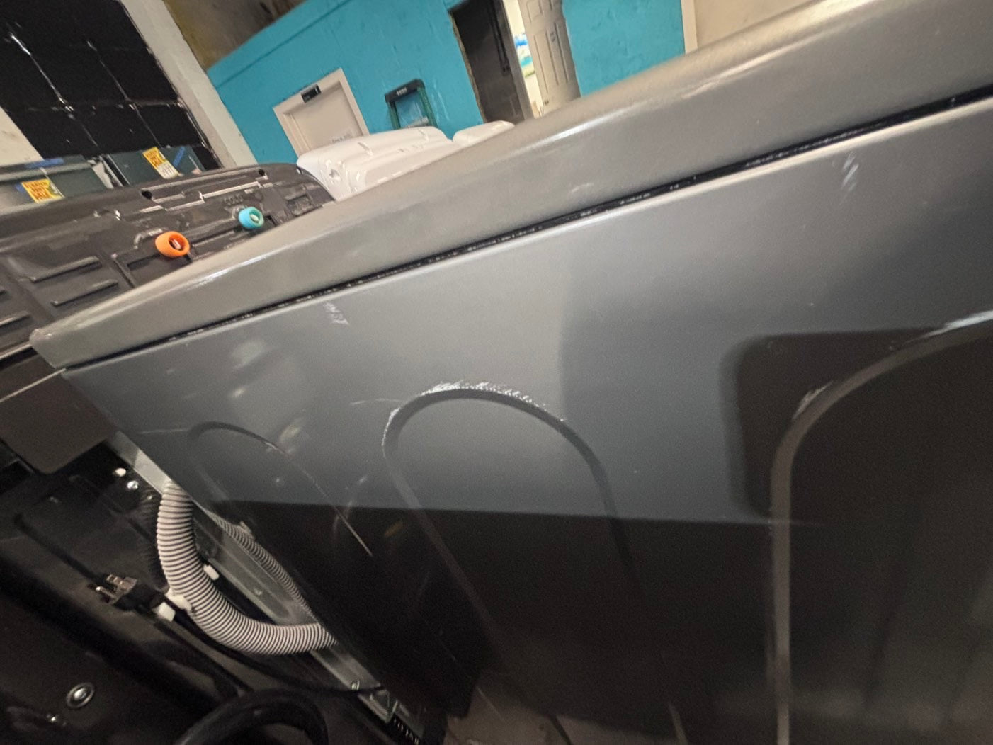 >*used great condition 29”refurbished LG steam washer & dryer set electric front load jumbo size stackable or side by side stainless steel drum 29" #WEX5S9B