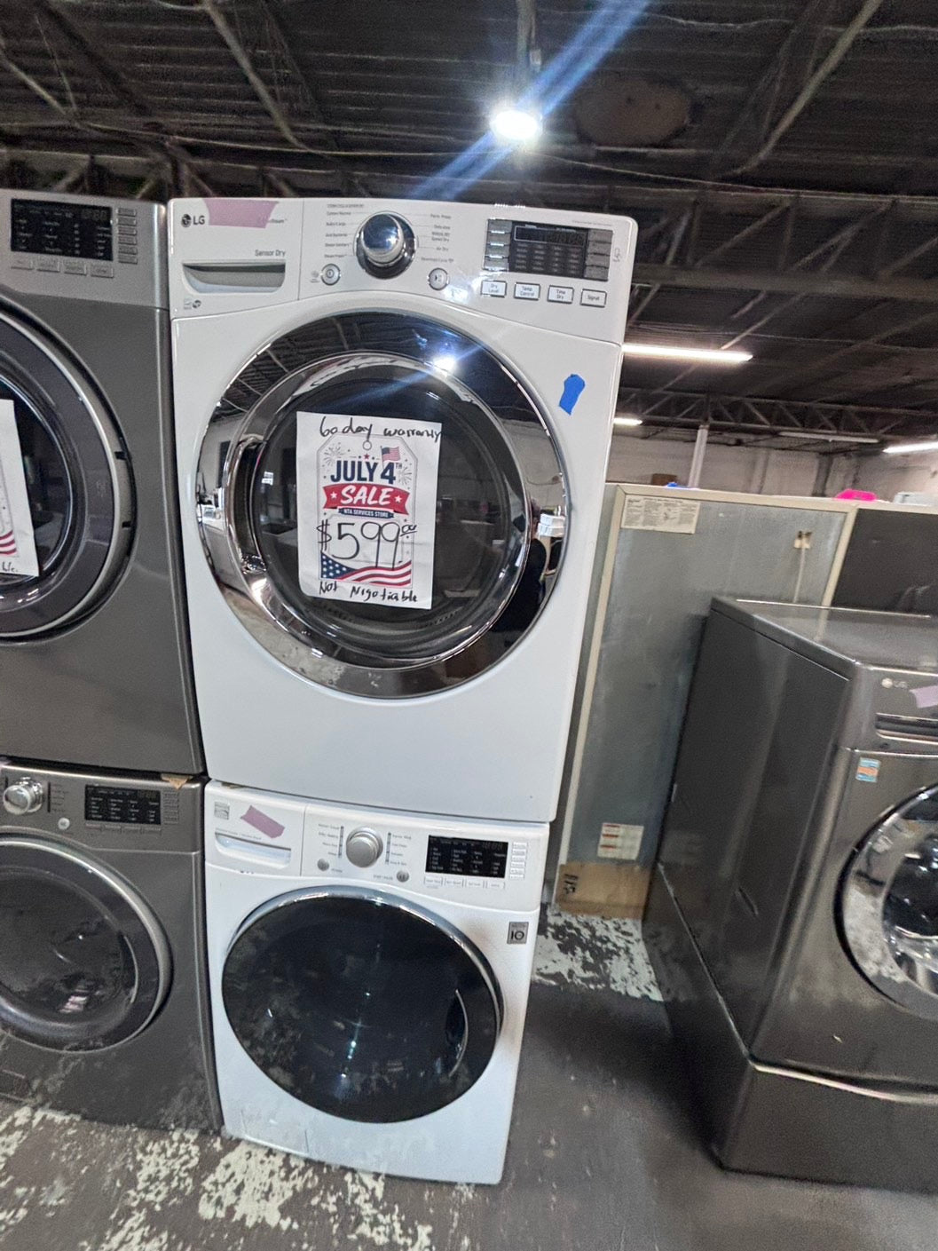 >*early July 4th special 🇺🇸kenmore washer & LG dryer mix & match set electric 220v front load stackable or side by side - sensor dry in white color #WH4YSET