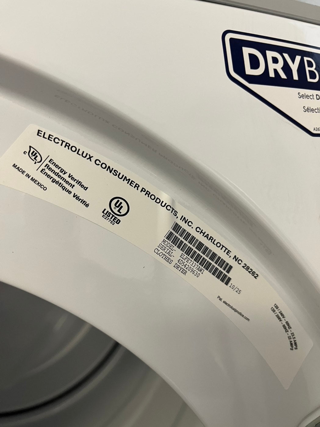 🎉🎉🥳=Electrolux New scratch&Dent open box front load washer& dryer set large capacity energy start , steam in white mix&match set    #WMSET94BL