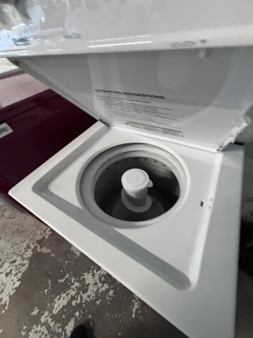 >*kenmore  stacked laundry center Electric 220v washer & dryer set used -in  white 24" #LWCY4B