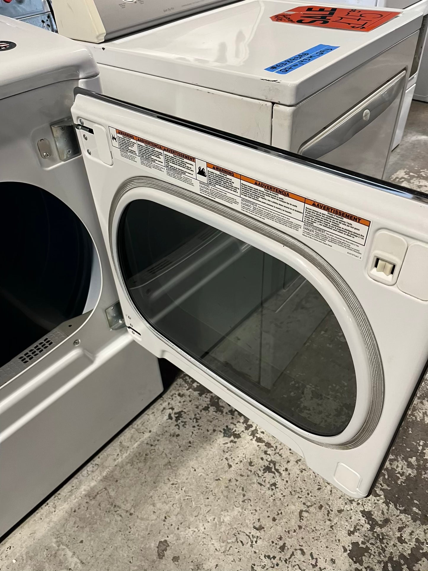 - Maytag electric dryer 220v large capacity in white #ED893CB