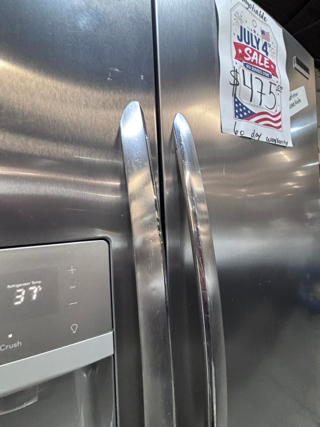 >*early July 4th sale🇺🇸36”frigidaire counter depth side by side door fridge  stainless steel w/ice water dispenser 36” #FRG24AAB