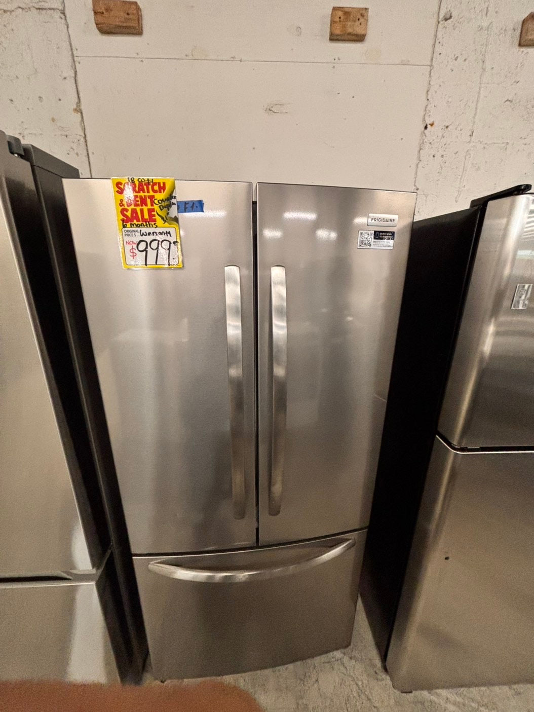 >frigidaire Open box 📦 New S/d 31.5 in. 18 cu. ft. Counter Depth French Door Refrigerator in Fingerprint-Resistant Stainless Look       #RYFG18LB